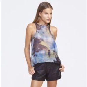 New SUBOO Palm print A line tank top 4 sheer